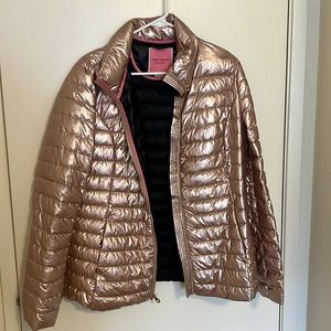 Large Kate Spade rose gold down jacket